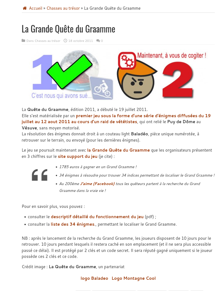 chasse aux trésor la quete du graamme